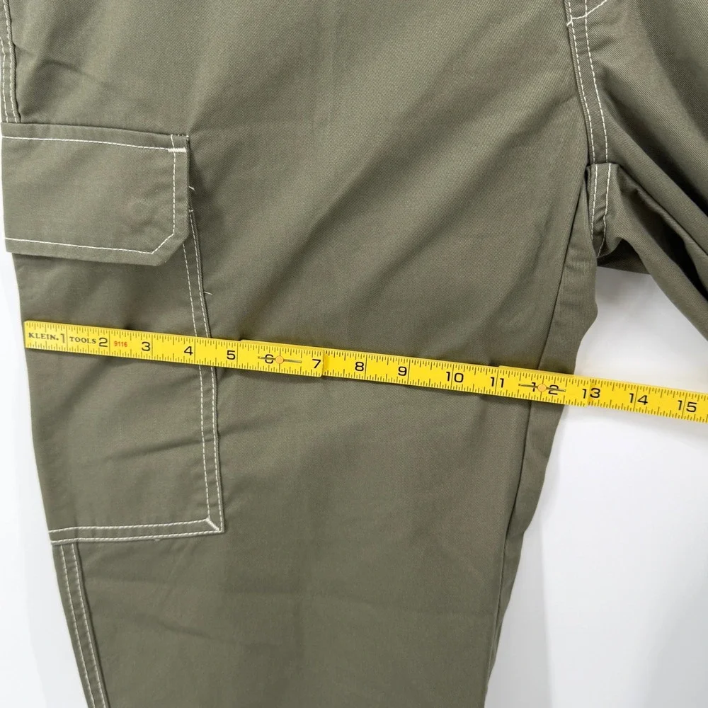 $169 NEW True Religion Kalamata Cargo Pant Men 34 36x32 Olive Green White Stitch